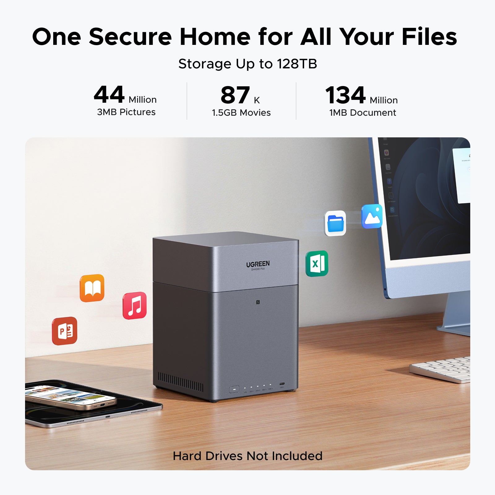 UGREEN NAS Storage 128TB – AI Organization for Family Memories