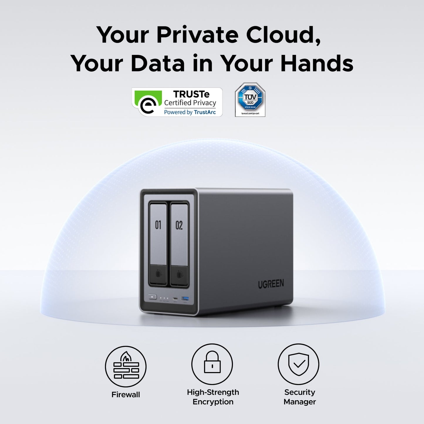 UGREEN NAS 2 bay protect private cloud and your data in your hands