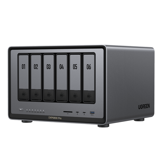 UGREEN NASync DXP6800 Pro with Expandable 8GB DDR5 Memory and 6-Bay, 160TB Massive Data Storage, equiped with 12th Gen 10-core Intel® Core™ Processor