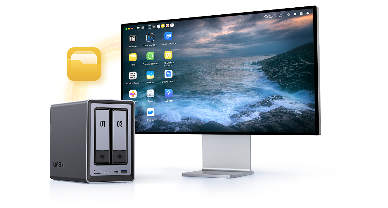 With  NAS Storage, You can transfer & store HD Files