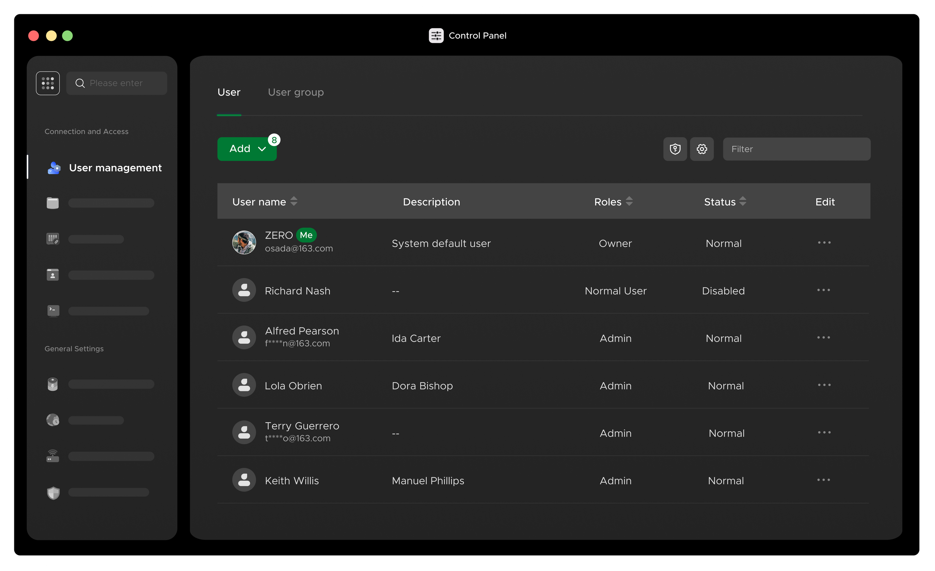 User Management Access
